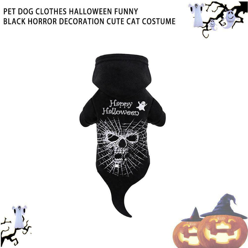 Puppy Dog Clothes Apparel Pet Party Black Horror Hoodie Coat Party Cute Costume