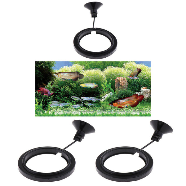 2 Pack Aquarium Fish Tank Fishes Feeding Circle for Aquarium Black