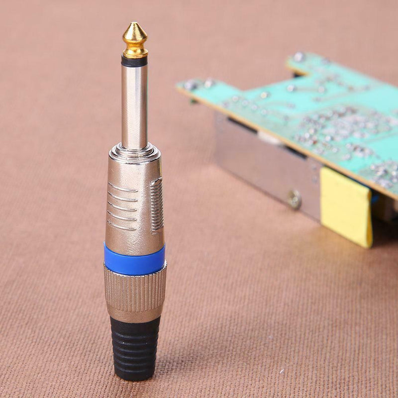 Mono 6.35mm 1/4 Inch Nickel Plated Male Tip Audio Sound Mic Jack Plug Conne A