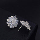 Female Snowflake Stud Earring Jewelry AAA Zircon Double Earrings For Women H1Z6