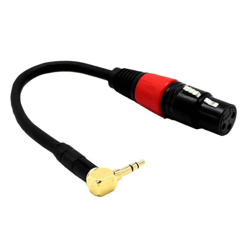 3 Pin XLR Female to Right Angle 3.5mm Stereo Jack Mic Audio Cable