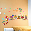 cartoon animal zoo circus train children diy removable kids wall stickers deca Z
