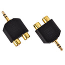3.5mm Jack to 2 RCA Adaptor Twin Phono Y Splitter Stereo Male to 2 x Female   Z