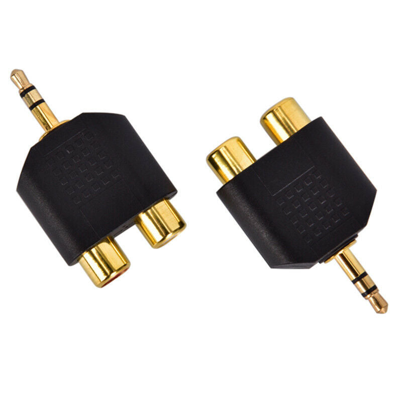 3.5mm Jack to 2 RCA Adaptor Twin Phono Y Splitter Stereo Male to 2 x Female   Z