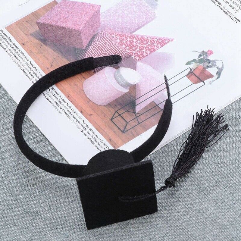 Graduation Hat Headband,Mini Bachelor Cap Headband,Graduation Party Supplie T2O7