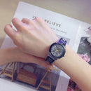 Ulzzang Black Rubber Student Cool Led Night Light Electronic Watch Sports J