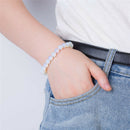 8mm Round Crystal Moonstone Natural Stone Stretched Beaded Bracelet for Women OZ