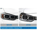 Carbon Fiber Headlight Eyelids Trim, Headlamp Eyebrow Cover Decoration Styl Y9D8