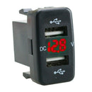 Car Charger Socket Dual Usb Port Charging Volt Display Adapter Fit for Toyo