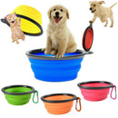 2pcs Portable Dog Cat Puppy Fashion Silicone Collapsible Feeding Food Water