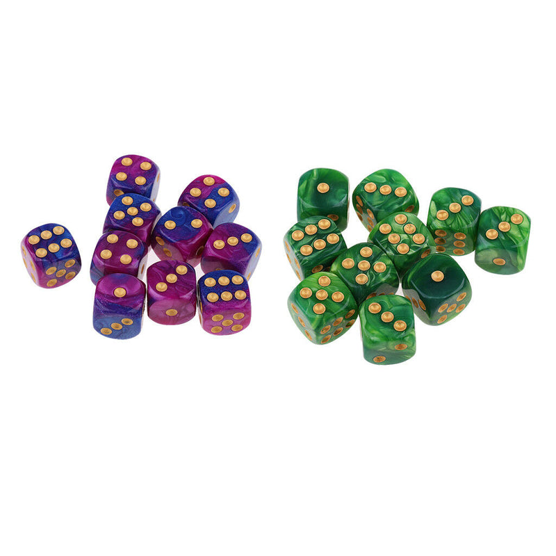 Dice D6 Sets Speckled - 16mm Six Sided Die 20pcs Block Of Dice