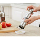 Stainless Steel Salt Pepper Mill Grinder Clear Manual Ceramic Kitchen L