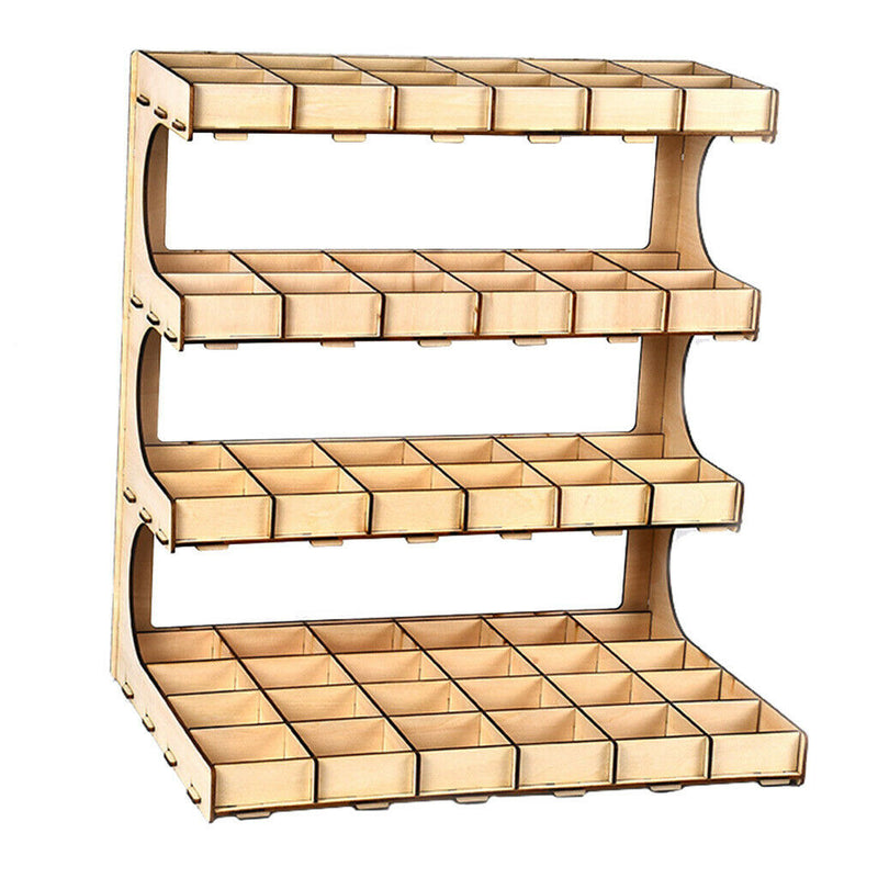 DIY Wooden Paint Rack Ink Storage Organizer 4-layer 60-grid