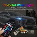 2pcs T10 5050 W5W 6 SMD Remote Control RGB LED Car Dome Reading Light Lamp Bulb