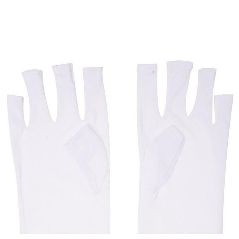 Pair Nail Art UV Gel Anti-ultraviolet Protection Open-toed Glove Beauty Cos T5N3