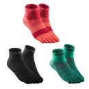 Women Men Sports Ankle Sock Running Hiking Camping Short Toe Sock Black Unisex