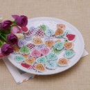 50Pcs Wood Leaf Handmade 2 Holes Wooden Buttons Sewing Scrapbooking DIY Craft