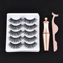 Waterproof Magnetic Eyeliner with 5 Pairs Eyelashes and Tweezer Long Lashes AU~