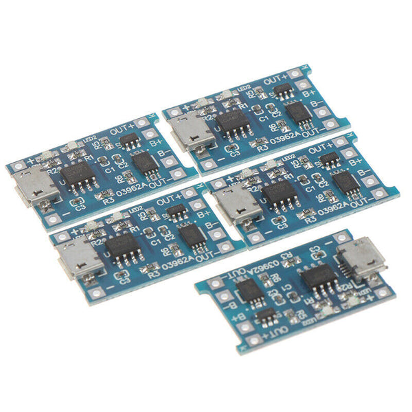 5 pcs Micro USB 5V 1A 18650 Lithium Battery Charger Module Charging BoardJ Gw