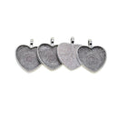 20x 25.4mm Heart Pendant Blank Cabochon Base Setting Tray DIY Jewelry Making