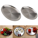 2Pcs Stainless Steel Waiters Tray Round Service Tray,Restaurant Dinner Plate