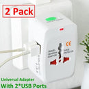 2X World Universal Travel Adapter with USB Convertor wall Plug Power US UK AU EU