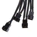 40cm 4 pin Y Splitter Computer Fan Power Cable 1 to 5 Black Sleeved MagiDeal