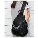 Embroidery Flowers Women Backpack Small Soft Pu Leather Backpacks for Girls