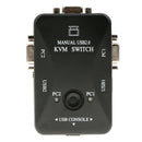 2-Port USB VGA KVM Switch Box+Cables for Computer Sharing Monitor Keyboard
