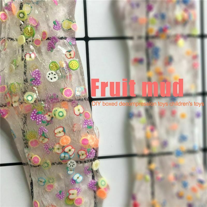 5X(New creative clear crystal fruit mud Non-stick jelly mud DIY box decomp Q8Q6)