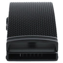 Men's Solid Buckle Automatic Ratchet Leather Belt Buckle With twill-Black