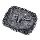 Men Belt Buckle Western Zinc Alloy Texas Long Horn Cow Pants Accessories