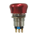 19mm Self Locking Emergency Stop Push Button AC 220V 5A 1NO 1NC Red