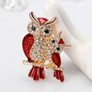 Bird Animal Rhinestone Brooch Badge Elegant Women Shirts Sweater Lapel Pins