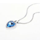 Ocean Heart Pendant Necklace Women Crystal Rhinestone Jewelry Accessory GifRCES
