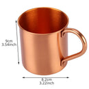 Pure Copper Moscow Mule Mug Solid Smooth Without Inside Liner For Cocktail