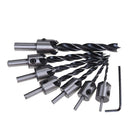 7pcs 5 Flute Countersink Drills Bit HSS Drills Bit Reamer Set Chamfer 3-10mm BX