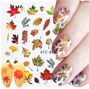 4 Sheets Fall Leaves Nail Art Water Decals Maple Leaf Transfer Stickers Decor AU