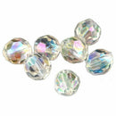 500x Transparent AB Color Round Faceted Acrylic Crystal Spacer Beads 6x6mm DO2M3