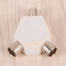 2 WAY TV AERIAL ADAPTER COAX/COAXIAL SPLITTER/Y ADAPTOR ARIEL DUAL CONVERTER Z