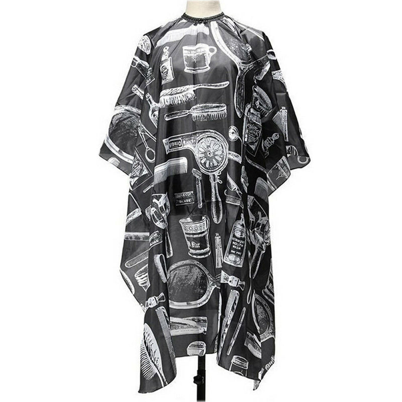 Black Hairdressing Cape Hair-Cut Salon Barber Nylon Cloth Wrap Protect Gown AES