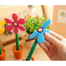 6Pcs Creative Sunflower Ballpoint Pen Cute Flower Pot Modeling Beautiful De