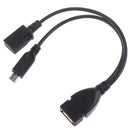Splitter 1:2 Female To Micro Male + Female HOST OTG Adapter Cable JR