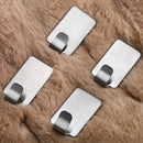 6X Glue Kitchen Wall Door Stainless Steel Square Stick Holder Hook Hanger JR