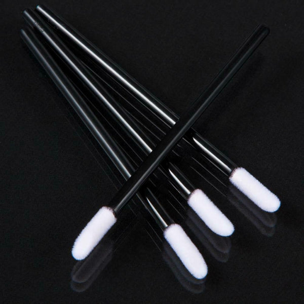 50pcs Disposable Lip Brush Lipstick Gloss Wands Lipbrush Makeup Tool Black