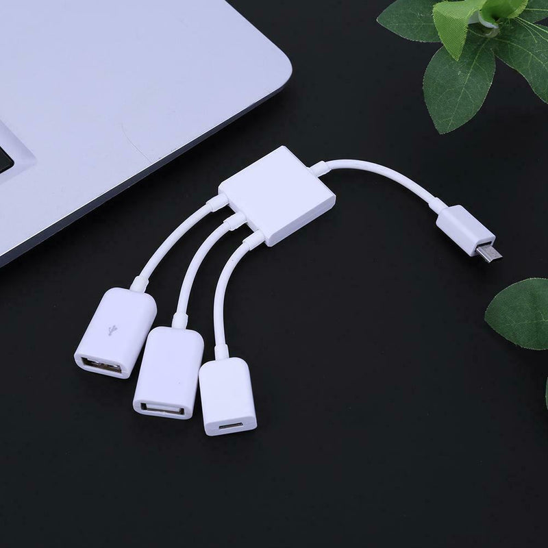 3 in 1 Micro USB Male to Female OTG HUB Adapter for Smartphone and Tablet