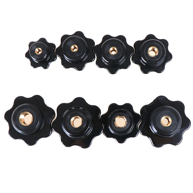 M8 Female Thread ven Star Shaped Head Clamping Nuts Knob Ship F~ii  Hn