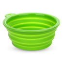 Bowl Feeder Foldable Silicone green for Dog Cat Pet W5T1