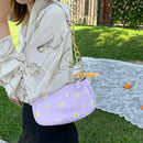 Daisy Handbag Women PU Leather Elegant Shoulder Underarm Totes Bag (Purple)