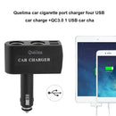 Quelima QC 3.0 USB Car Charger Cigarette Lighter Socket Splitter Power Adapter